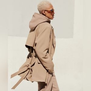 Good American Trench Blazer in Camel Size 0 X Small‎ NWT